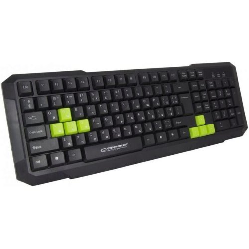 Esperanza tastatura gaming esperanza aspis egk102g, usb, negru/verde