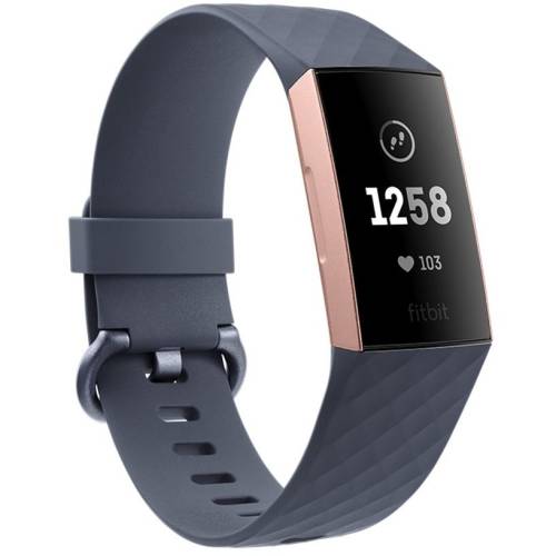 Fitbit bratara fitness fitbit charge 3, rose gold, blue grey