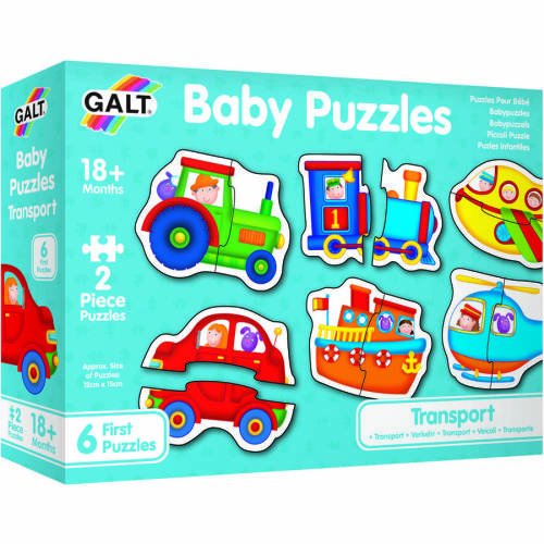 Galt baby puzzles: set de 6 puzzle-uri transport (2 piese)