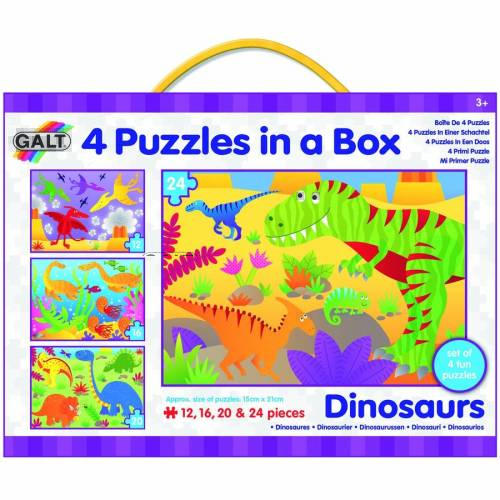 Galt set 4 puzzle-uri dinozauri (12, 16, 20, 24 piese)