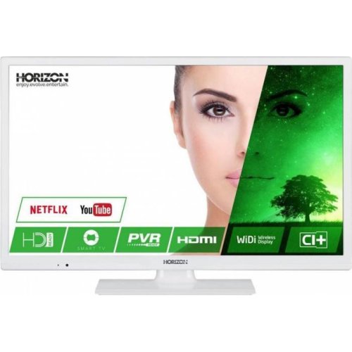 Horizon led tv horizon 24hl7131h, 24 led / hd / smart tv (wifi built-in) + dts / 100hz (cme) / usb player (mpeg4, mkv) / verynarrow (12mm) / rectangular stand / white, 61 cm