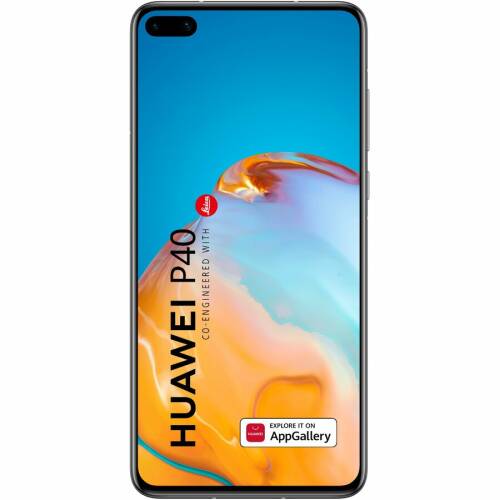 Huawei telefon mobil huawei p40, dual sim, 128gb, 8gb ram, 5g, black + telefon mobil huawei y5p, dual sim, 32gb, 4g, midnight black