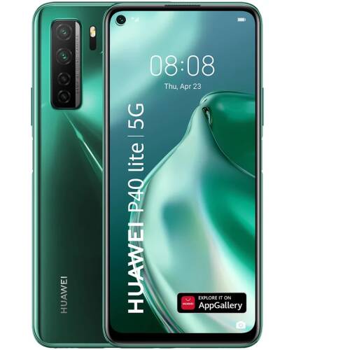 Huawei telefon mobil huawei p40 lite, dual sim, 128gb, 6gb ram, 5g, crush green