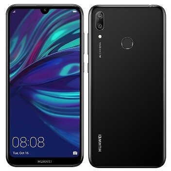 Huawei telefon mobil huawei y7 2019 32gb dual sim 4g midnight black 51093wdd