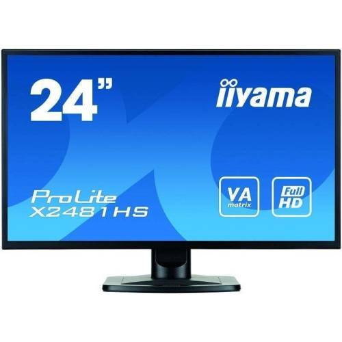 Iiyama monitor led iiyama 23.6'prolite x2481hs-b1 full hd, 6ms, dvi-d, hdmi, boxe, negru