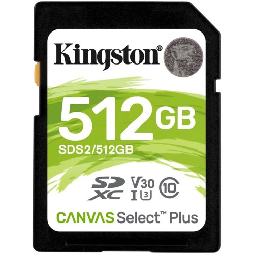 Kingston card de memorie kingston canvas select plus sd 512gb, class 10 uhs-i