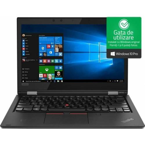 Laptop lenovo laptop lenovo 13.3 inch thinkpad l380, fhd ips, procesor intel® core™ i5-8250u (6m cache, up to 3.40 ghz), 8gb ddr4, 256gb ssd, gma uhd 620, win 10 pro, black
