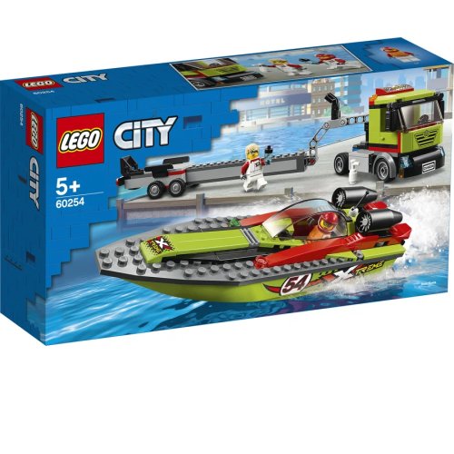 Lego® lego® city great vehicles 60254 - transportorul bărcilor de curse