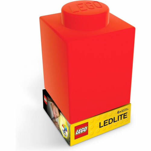Lego® lego classic lampă veghe led din silicon 1x1 (roșu) (lgl-lp38)