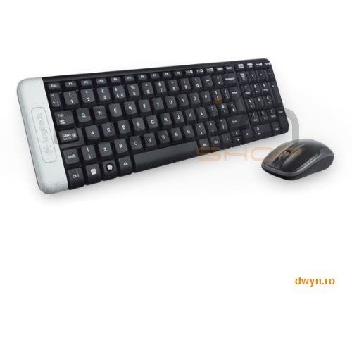 Logitech tastatura logitech mk220 wireless desktop kit, compact design, whisper-quiet keys, 2.4ghz wireless,