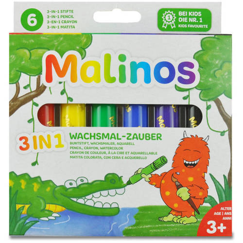 Malinos set creioane retractabile - 6 culori