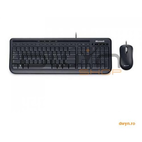 Microsoft kit tastatura + mouse microsoft wired desktop 600, usb, negru