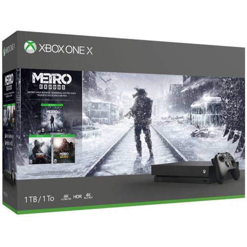 Microsoft microsoft xbox one x 1tb + metro exodus + metro last light redux + metro 2033 redux pachet de consola