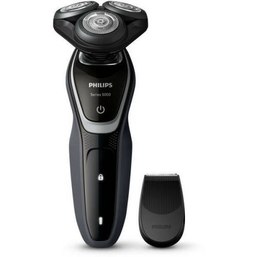 Philips aparat de barbierit philips shaver s5110/06, fara fir, dry, 40 minute, li-ion, gri/alb