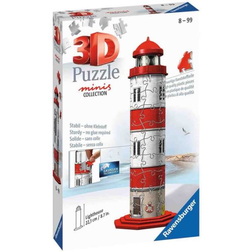 Ravensburger puzzle 3d ravensburger minis - lighthouse, 54 piese