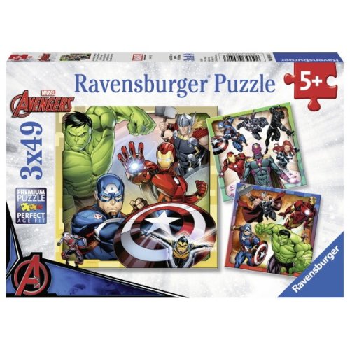 Ravensburger puzzle ravensburger - marvel avengers, 3 in 1, 3x49 piese