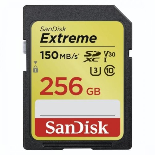 Sandisk card de memorie sandisk extreme 256gb sdxc, class 10, uhs-i, u3, v30 (183526)