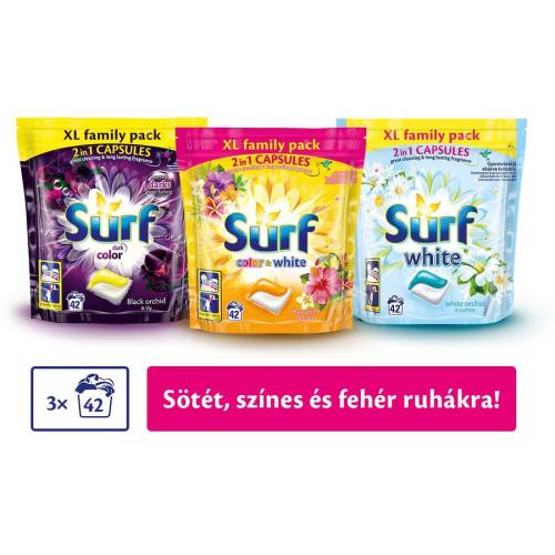 Surf detergent rufe surf hawaii, black, white capsule, 3x42 bucati