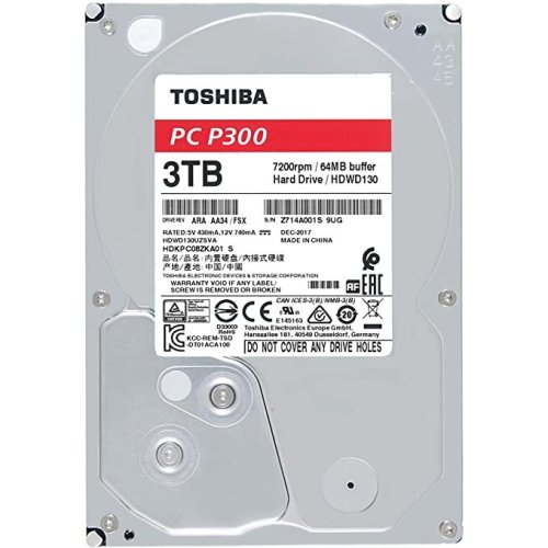 Toshiba hdd desktop toshiba p300, 3tb, 3.5, sata iii 600, 64 mb buffer, bulk