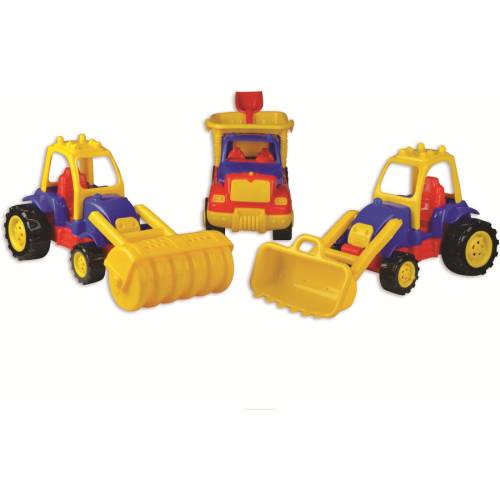 Ucar toys set 3 utilaje constructie autobasculanta, buldozer si tractor compactor ucar toys uc13