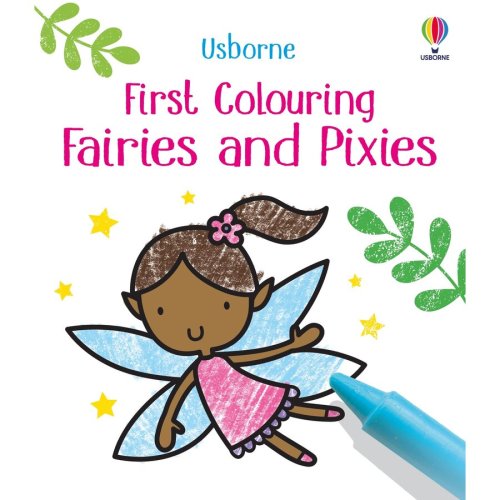 Usborne carte usborne - first colouring faires and pixies, autor matthew oldham, 3 ani +