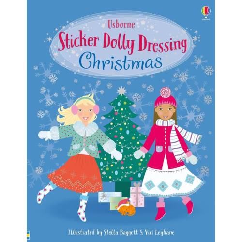 Usborne carte usborne sticker dolly dressing - christmas, autor leonie pratt, 5 ani +