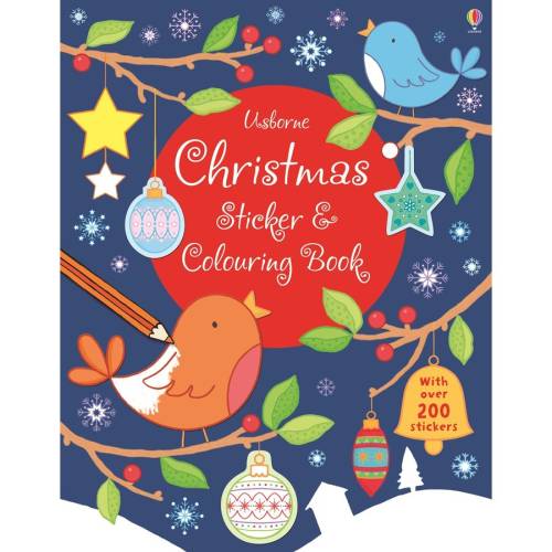 Usborne christmas sticker colouring book - carte usborne (3+)