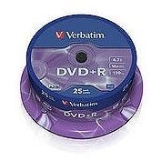 Verbatim blank dvd+r verbatim sl 16x 4.7gb 50pk spindle wide inkjet printable no id 43512