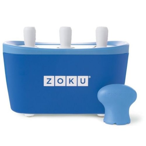 Zoku aparat de inghetata zoku quick pop maker zk101 bl, 3 incinte, 7 minute, nu contine bpa, albastru