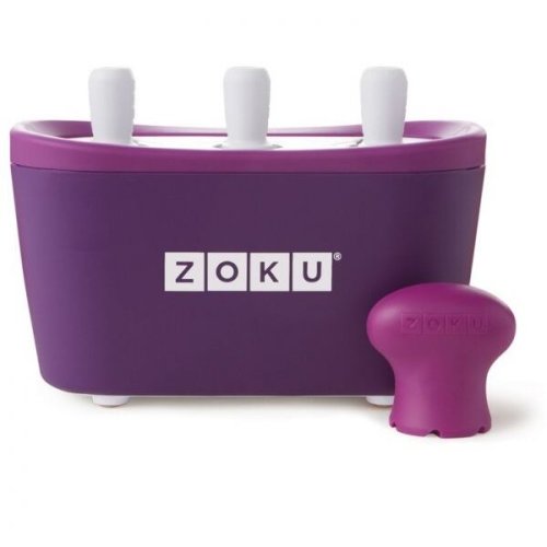 Zoku aparat de inghetata zoku quick pop maker zk101 pu, 3 incinte, 7 minute, nu contine bpa, mov