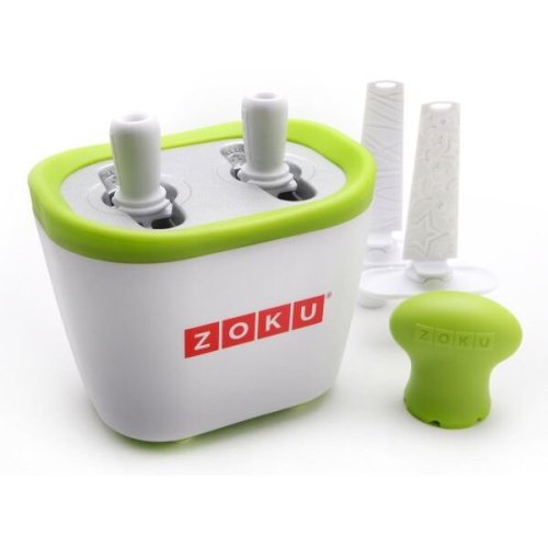 Zoku aparat de inghetata zoku quick pop maker zk107, 2 incinte, 7 minute, nu contine bpa, alb/verde