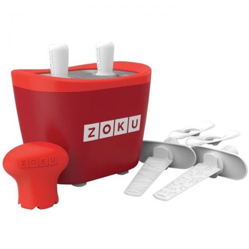 Zoku aparat de inghetata zoku quick pop maker zk107 rd, 2 incinte, 7 minute, nu contine bpa, rosu