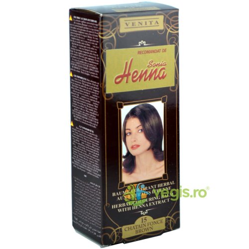 Kian cosmetics Balsam colorant pentru par cu henna nr. 15 - saten inchis 75ml