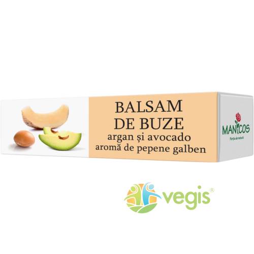 Manicos Balsam de buze cu ulei de argan, ulei de avocado si aroma de pepene galben 4.8g