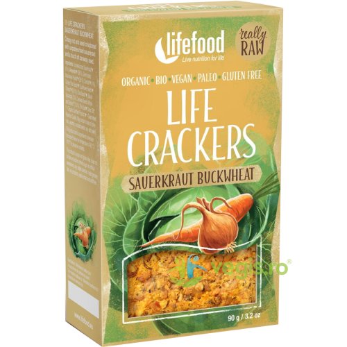 Crackers cu varza murata raw fara gluten ecologici/bio 90g