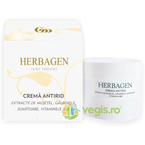 Herbagen Crema antirid cu extract de musetel, galbenele, sunatoare, vitaminele a si e 100ml