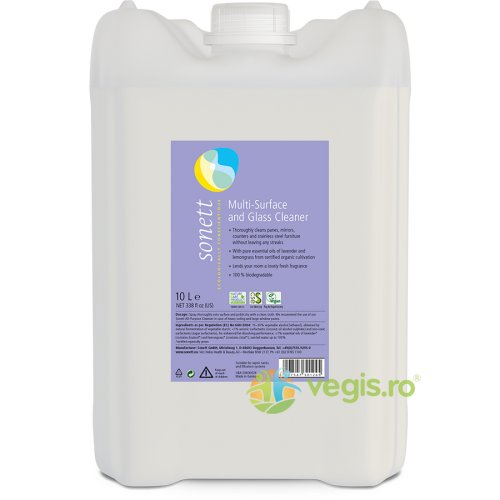 Sonett Detergent pentru sticla si alte suprafete ecologic/bio 10l