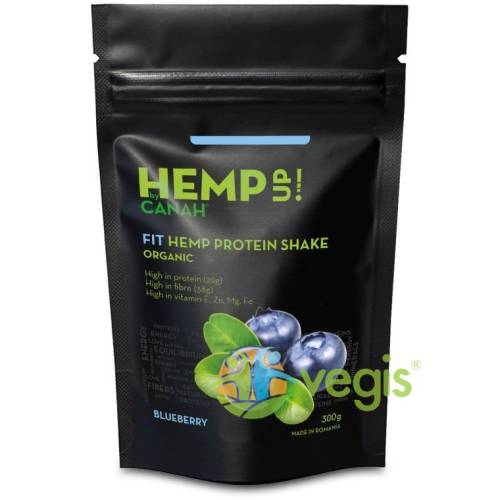 Fit shake proteic de canepa si afine hemp up ecologic/bio 300g