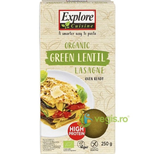 Lasagna din linte verde fara gluten ecologica/bio 250g