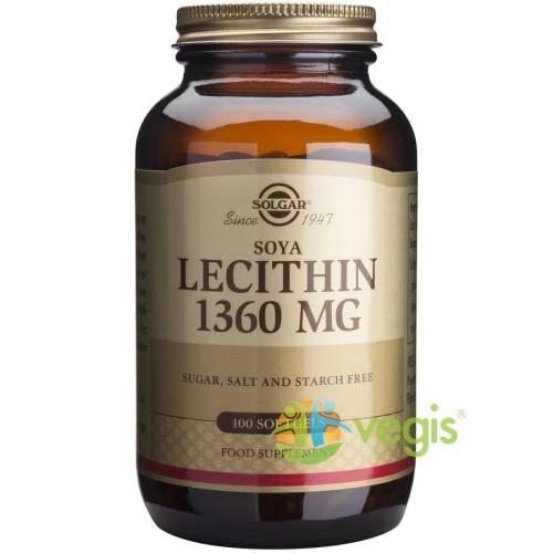Solgar Lecithin 1360mg 100cps (lecitina din soia)