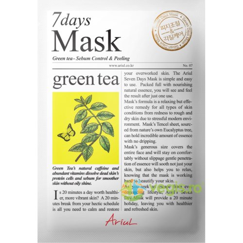 Ariul Masca 7days cu ceai verde pentru controlul sebumului si exfoliere 20g