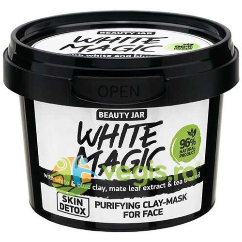 Beauty jar Masca faciala purifianta cu argila alba si albastra white magic 120ml