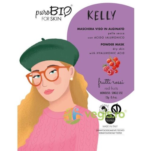Purobio cosmetics Masca peel off pentru ten uscat cu fructe rosii kelly 13g