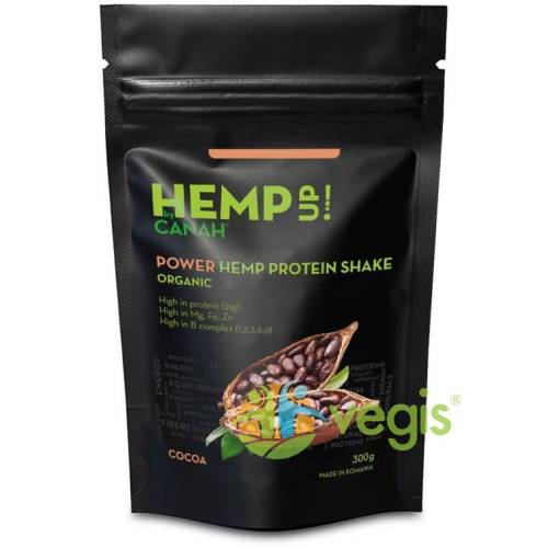 Power shake proteic de canepa si cacao hemp up ecologic/bio 300g