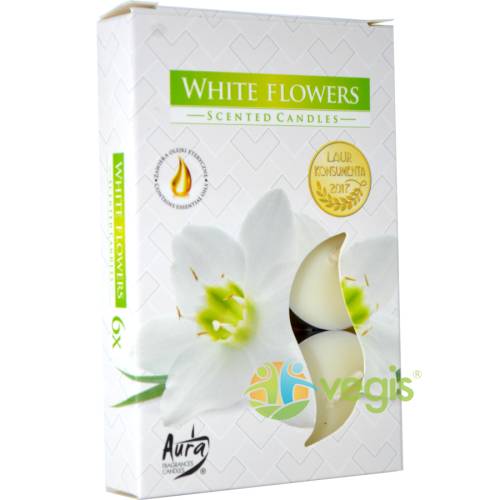 Set lumanari tip pastila aroma flori albe 6 buc.