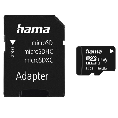 Card de memorie hama microsdhc 32gb class 10 uhs-i 80mb/s + adaptor