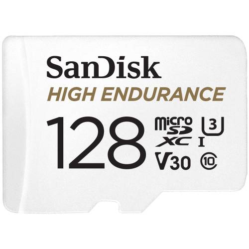 Card de memorie sandisk high endurance gn6ia micro sdxc 128gb clasa 10 v30 uhs-i u3 + adaptor
