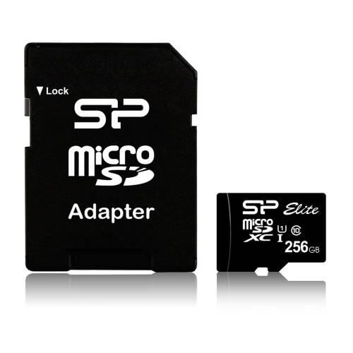 Card de memorie silicon power elite 256gb micro sdxc clasa 10 uhs-i u1 + adaptor