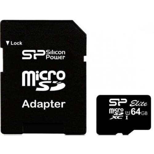 Card de memorie silicon power sdxc 64gb clasa 10 + adaptor