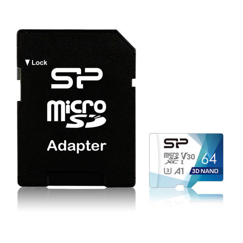 Card de memorie silicon power superior pro 64gb micro sdxc clasa 10 uhs-i u3 + adaptor